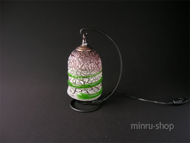 稲嶺盛吉のアイスクラックの琉球ガラスのランプ